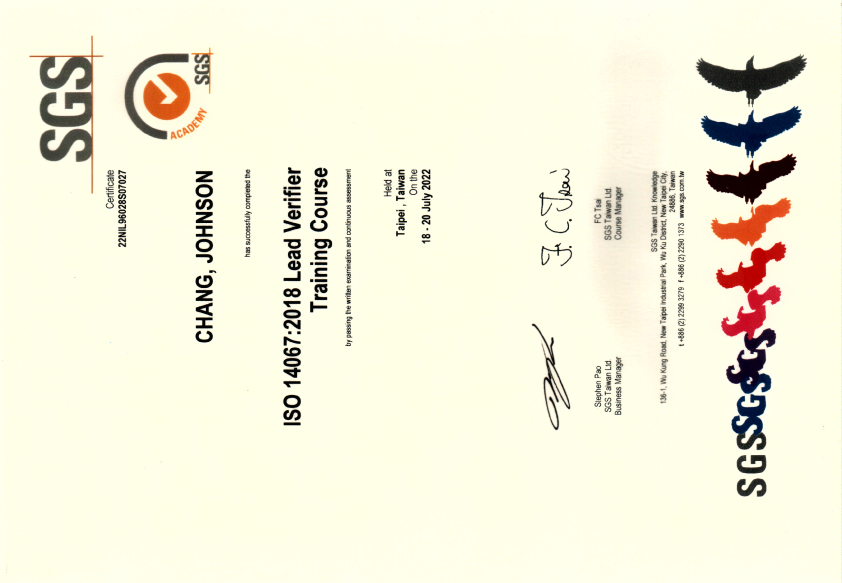 ISO 14067:2018 Lead Verifier Training Course